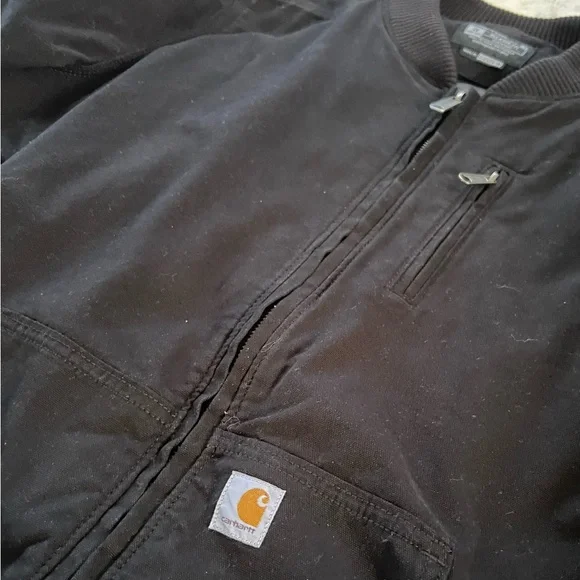 Carhartt women’s Black Bomber-Style Work Jacket 1X 18 -20 - Picture 2 of 5